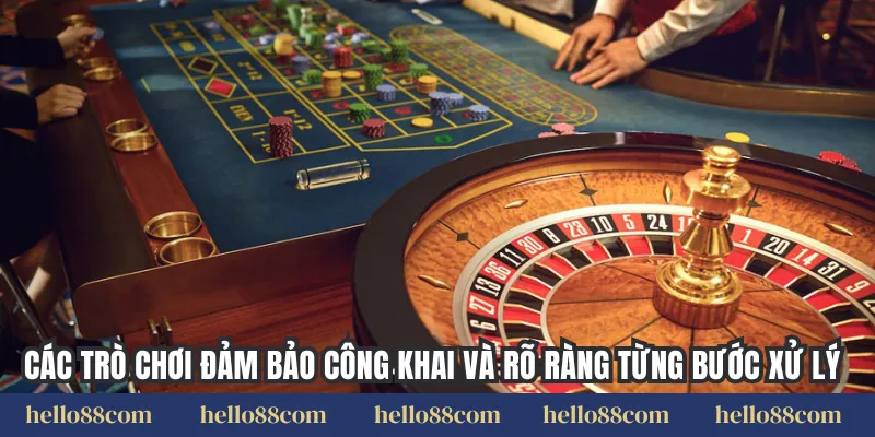 Các trò chơi đảm bảo công khai và rõ ràng từng bước xử lý